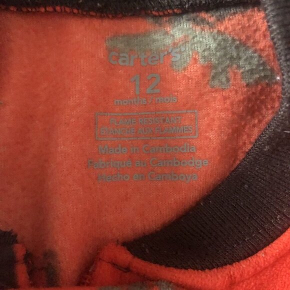 Carter's 12M Orange Footed Moose Fleece Sleeper - Picture 4 of 4